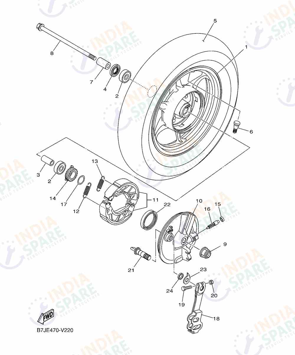 YAMAHA DG59 FASCINO 125CC DRUM Series FRONT WHEEL